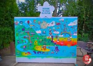 Fresque collaborative avec les enfants de Val de Reuil - 300 x 150 cm - Juillet 2025