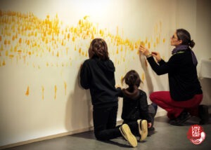Atelier fresque collective en tampographie enfants et adultes avec Spig / Linocutfactory